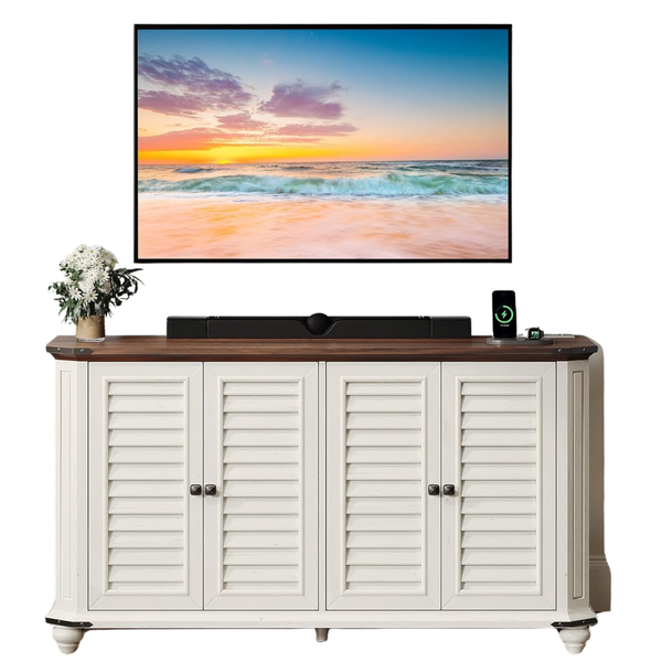 DWVO Farmhouse TV Stand For 55-60 Inch TVs
