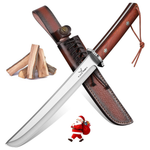 8 Fixed Blade Survival Tanto Knife W/ Wooden Handle & Sheath