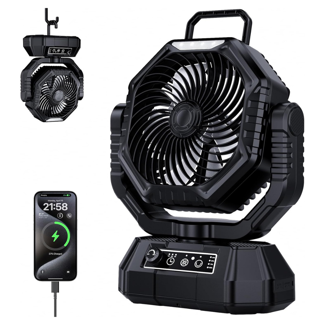 20000mAh Rechargeable Dual Motor High Wind Portable Fans