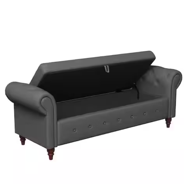 Harper & Bright Designs Tufted Armed Storage Bedroom Bench