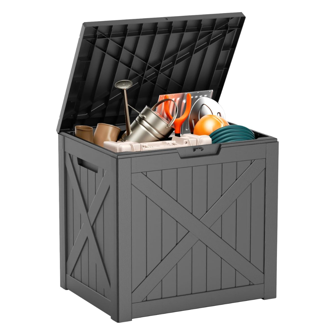 32-Gallon MAIUSCOLI Lockable Outdoor Storage Resin Deck Box