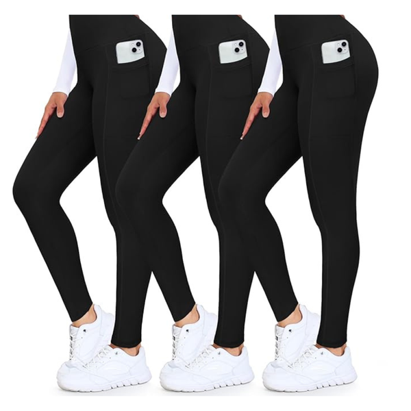3-Pack Women's High Waisted Tummy Control Soft Yoga Pants
