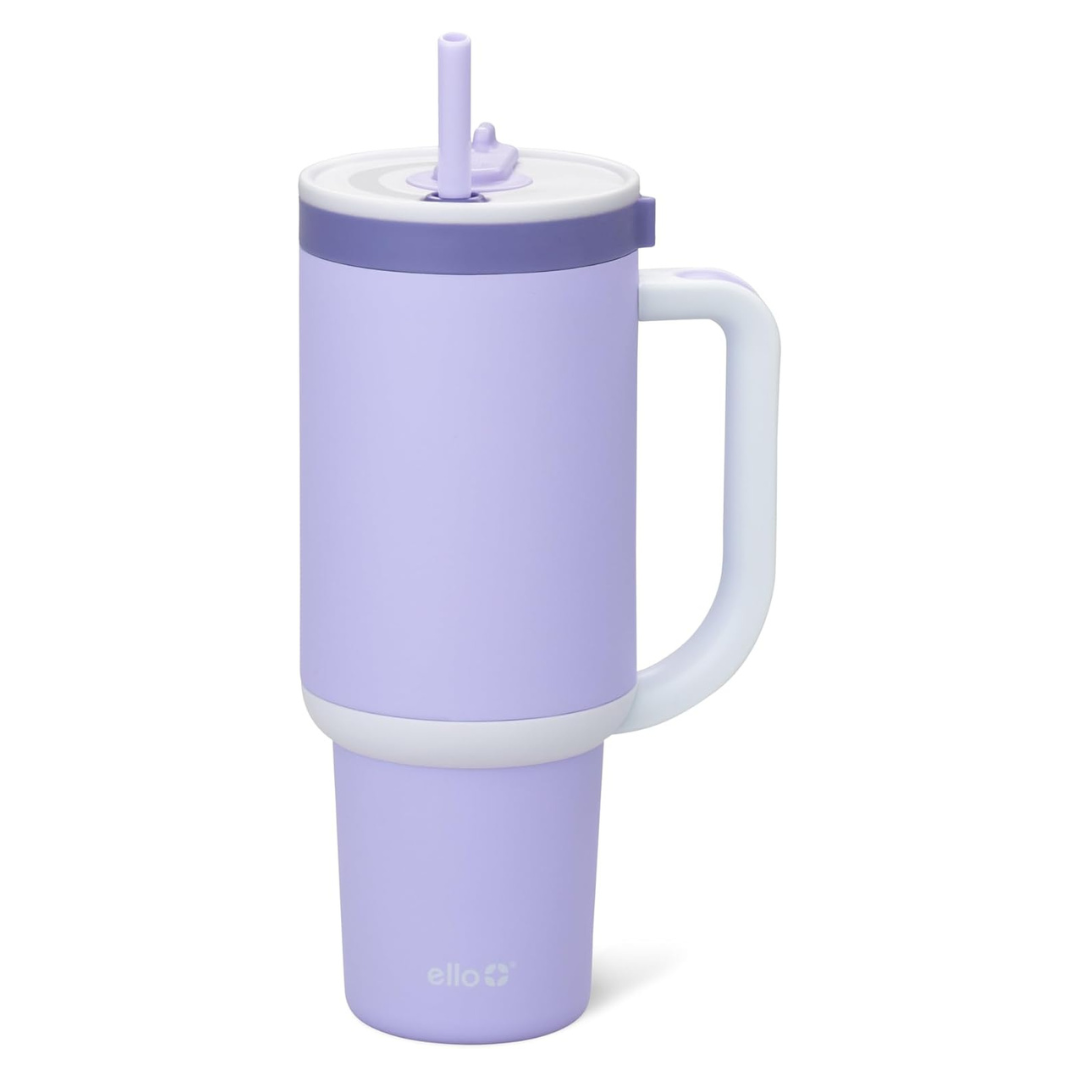 40 Oz Insulated Tumbler With Handle & Retractable Straw