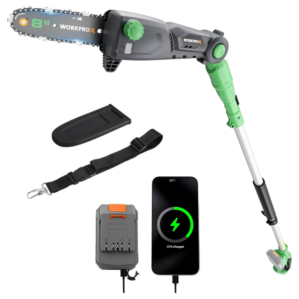 Workprox 20V 4.0Ah Battery Powered 8" Electric Pole Saw