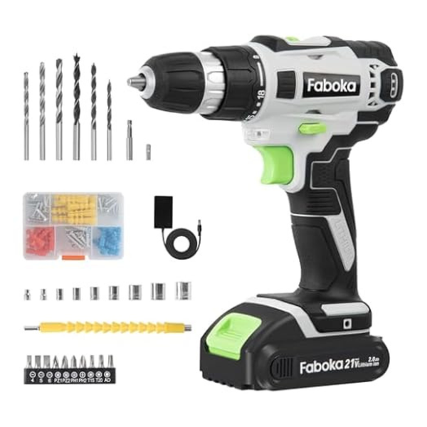 Faboka 21V Cordless Electric Power Drills Kit
