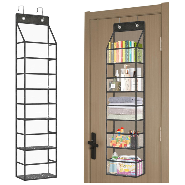 5-Shelf Over-the-Door Pantry Organizer With Clear Pockets