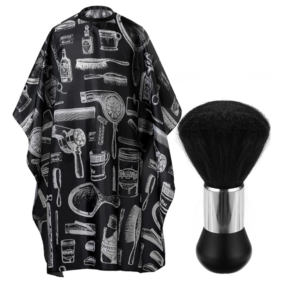 Borogo Professional Hair Cutting Cape With Neck Duster Brush