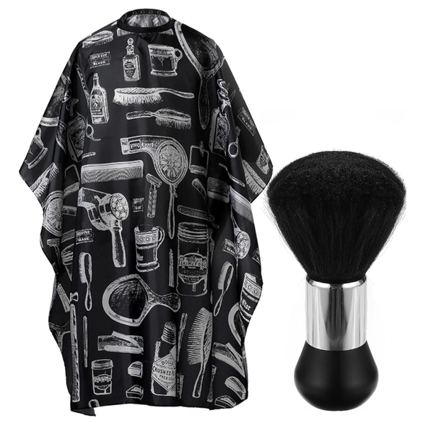 Borogo Professional Hair Cutting Cape With Neck Duster Brush