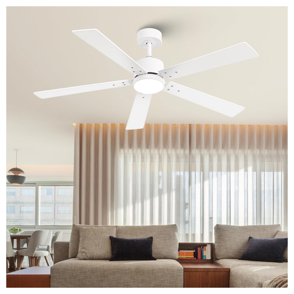 52" Modern Noiseless Ceiling Fan With LED Light (2 Colors)
