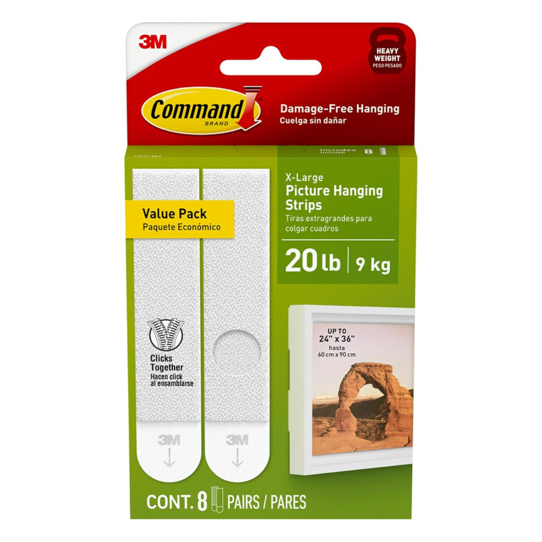 2-Count Of 8-Pairs Command 20-Lb XL Heavyweight Picture Hanging Strips + $5 Amazon Credit