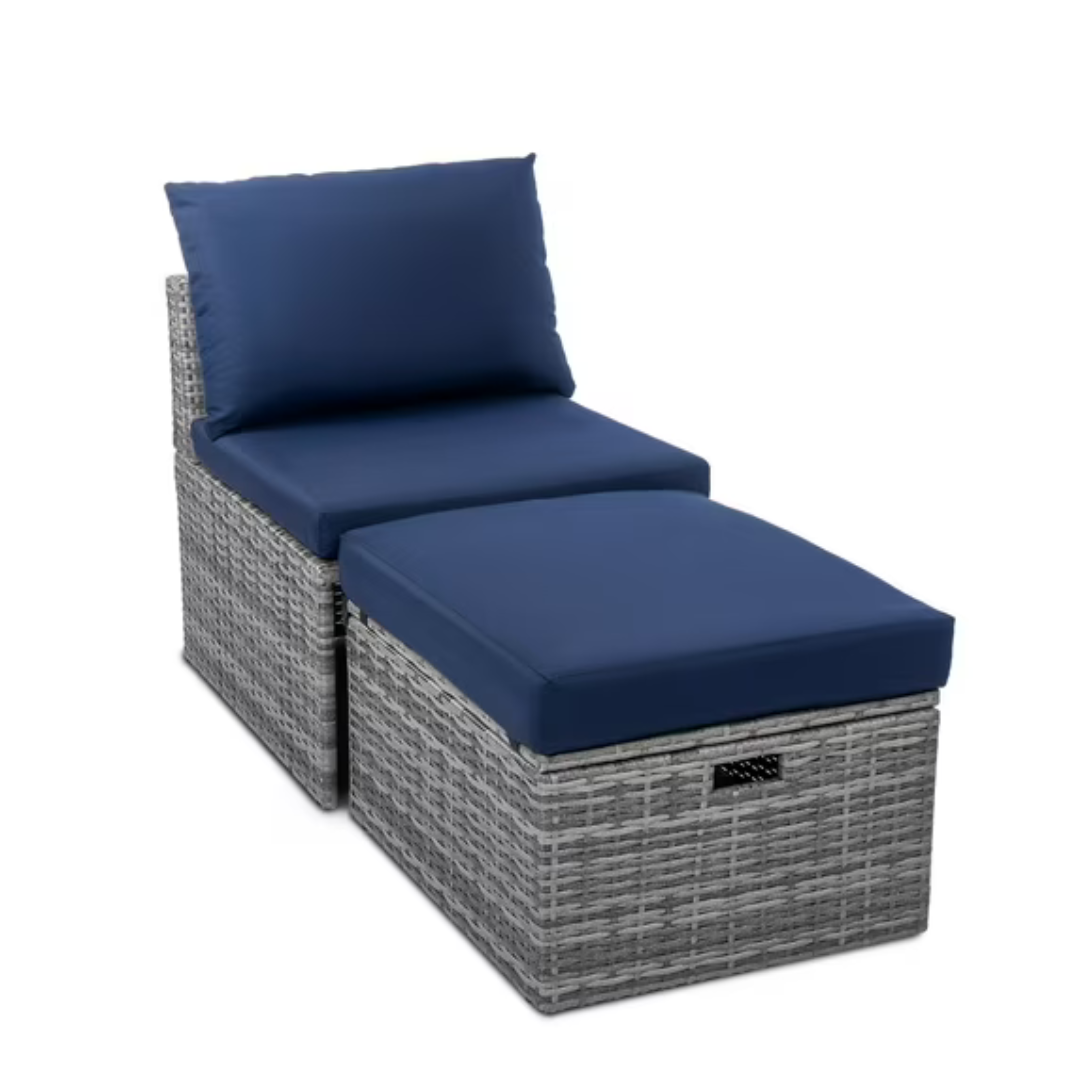 2-Piece Backyard Expressions Outdoor Wicker Conversation Chair Set