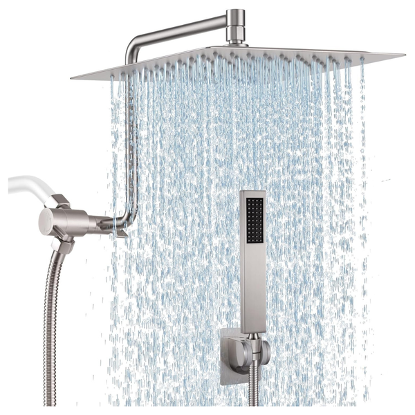 10" Metal Rain Shower Head With 71" Extra Long Hose & Handheld Spray