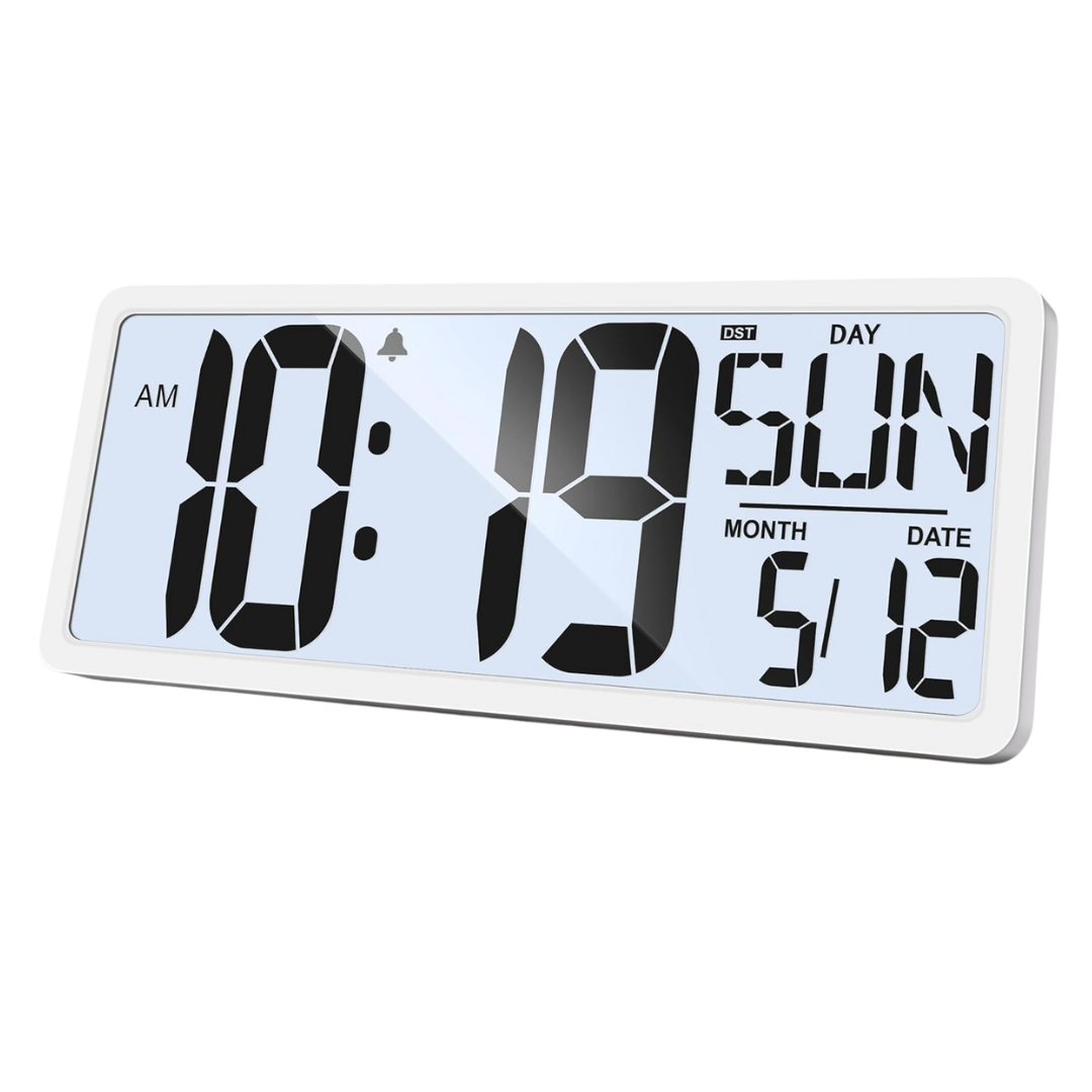 15'' Large Digital Wall Clock With Backlight & Temperature