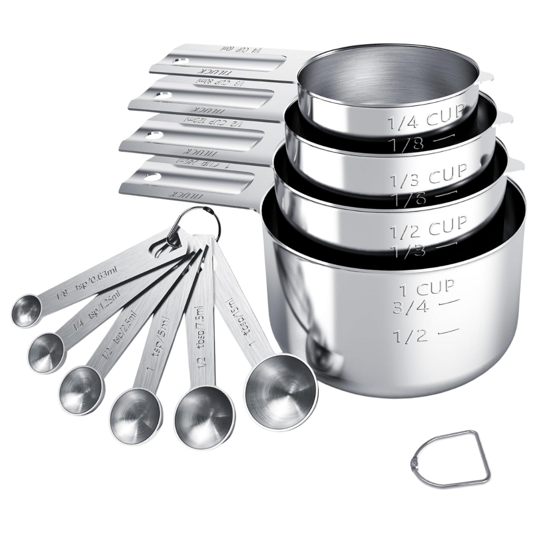 TILUCK Stainless Steel Measuring Cups & Spoons Set