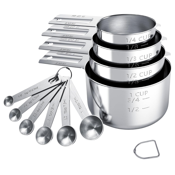 TILUCK Stainless Steel Measuring Cups & Spoons Set