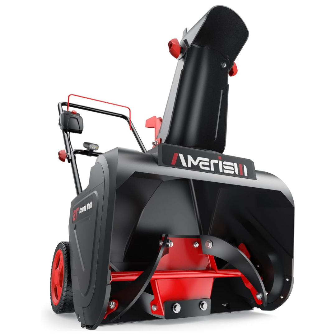 AMERISUN 21" 15-Amp Corded Electric Snow Blower W/ LED Light