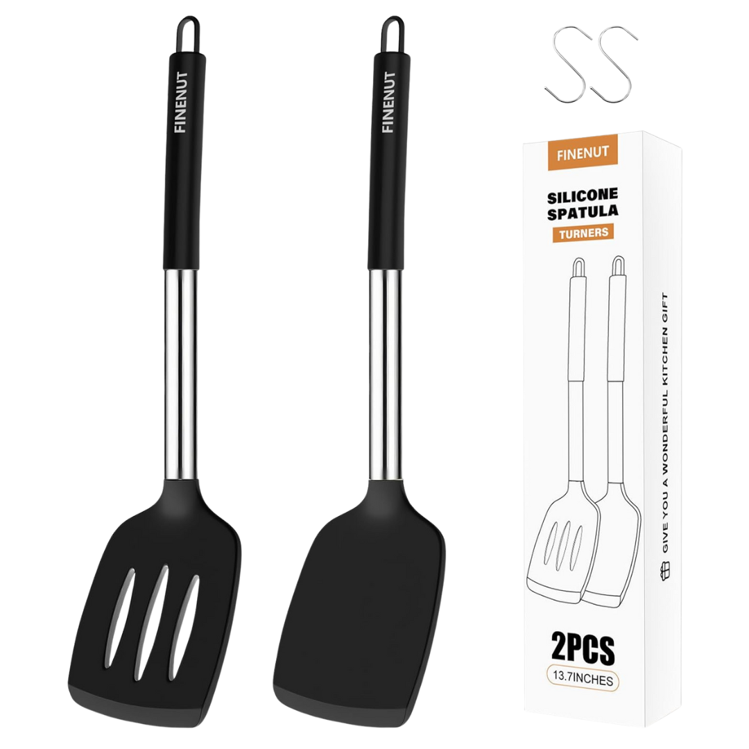 2-Piece Finenut Silicone Spatula & Slotted Turner Set