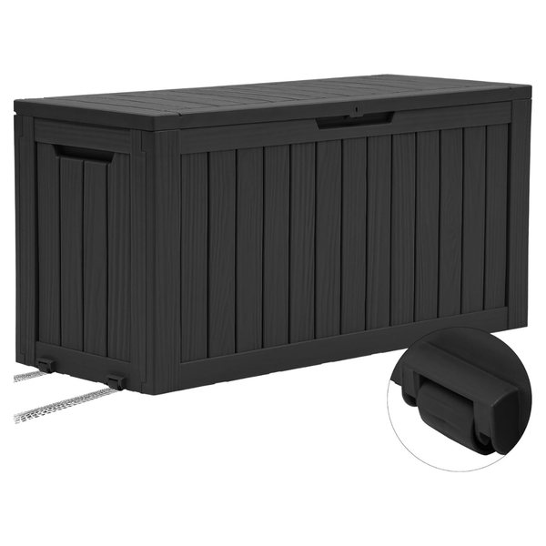 Yitahome Outdoor 72 Gallon Lockable Resin Deck Box W/ Wheels