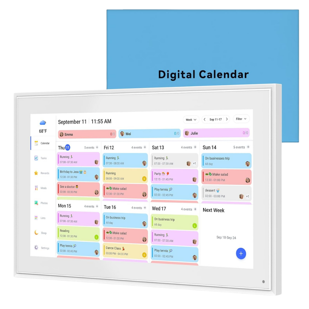 15.6" Digital Calendar Touch Screen Wall Chore Chart W/ 32GB Storage