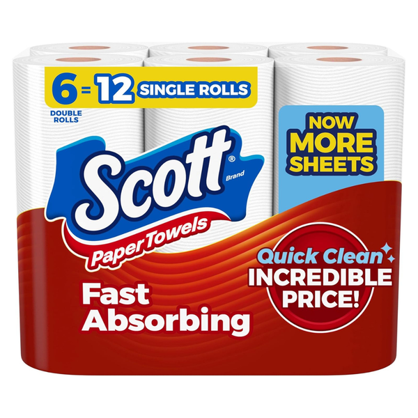6-Pack Scott Paper Towels Double Rolls (Total 648-Sheet Count)