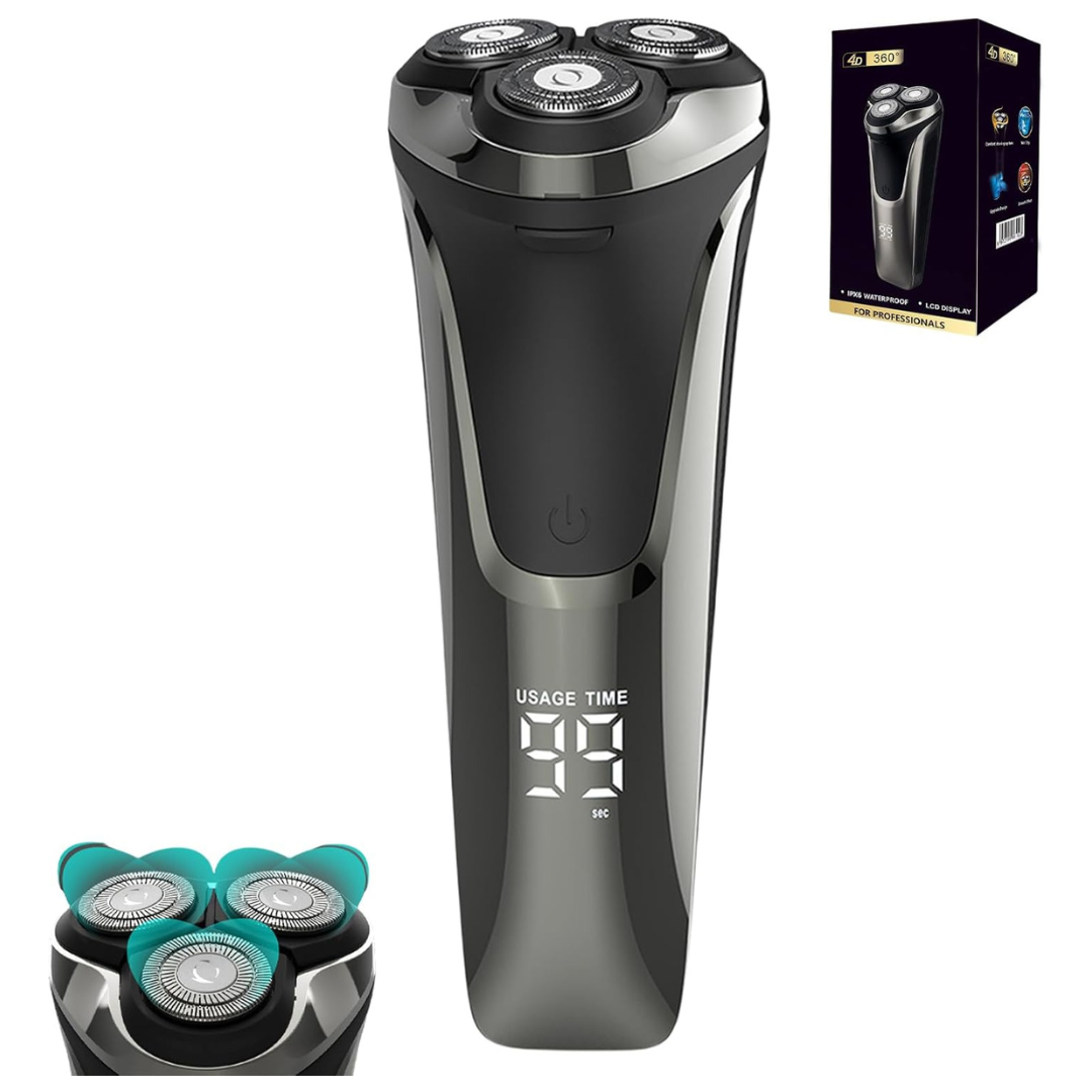 Rechargeable Electric 4d Rotary Waterproof Razor