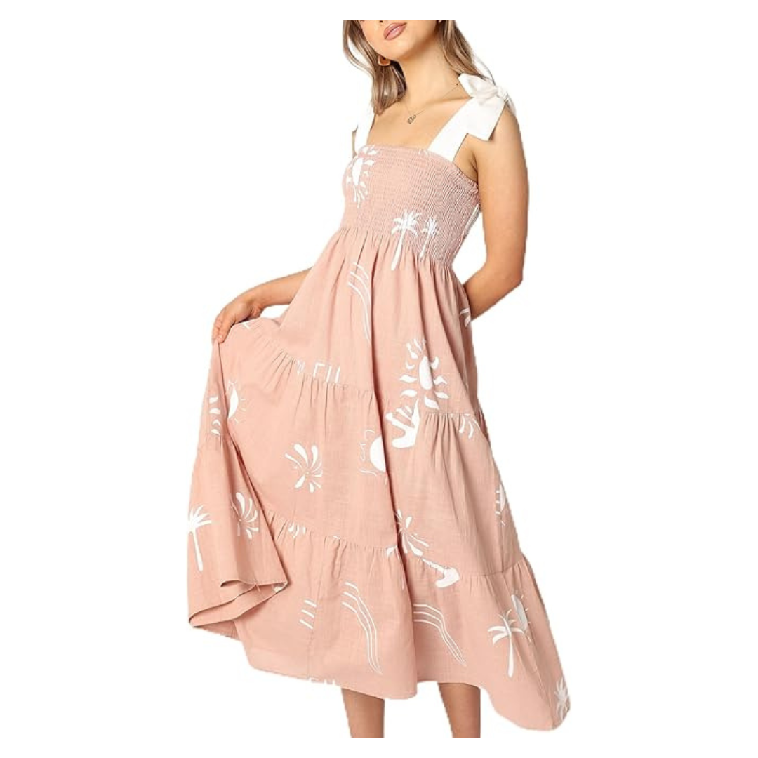 Petal & Pup Women's Sarelle Midi Dress (Tan Blush)