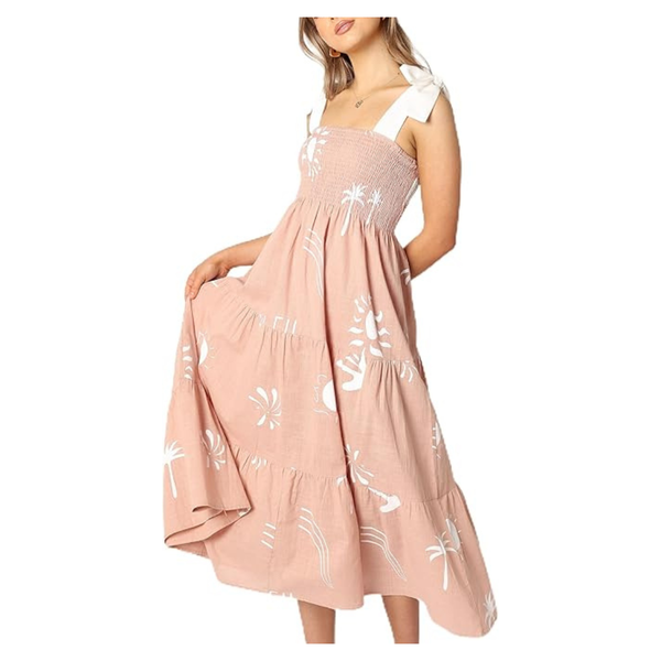 Petal & Pup Women's Sarelle Midi Dress (Tan Blush)