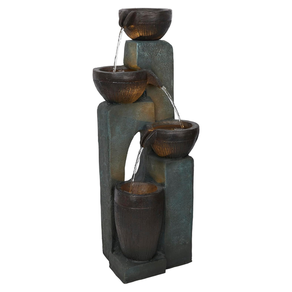31" 4 Tier Bowls Cascading Fountain With LED Lights