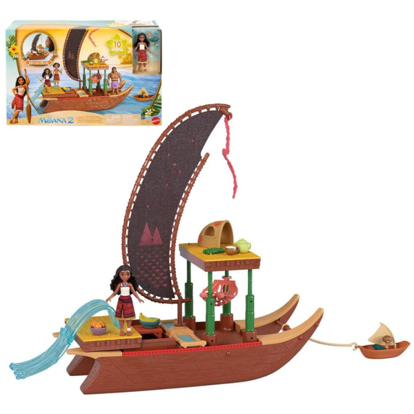 Disney Moana 2 Toy Playset With Doll, Canoe, 6 Play Areas And Accessories