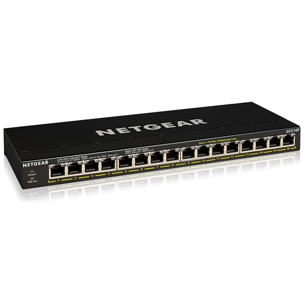16-Port PoE+ Gigabit Ethernet Unmanaged Essentials Switch