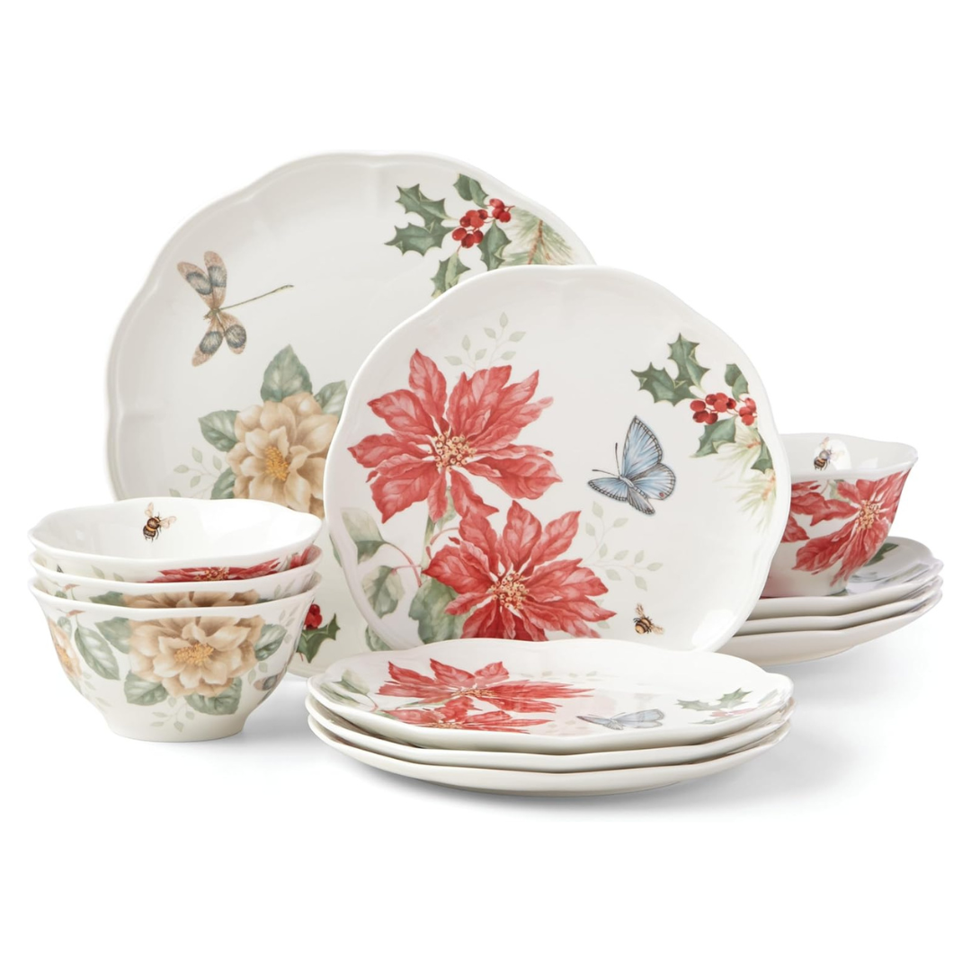 12-Piece Lenox Butterfly Meadow Holiday Dinnerware Set