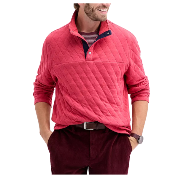 Club Room Men's Quilted Snap Mock Neck Sweater