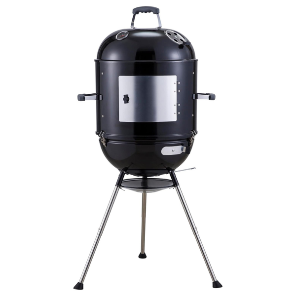 4-In-1 18" Vertical Charcoal BBQ Smoker And Portable Grill