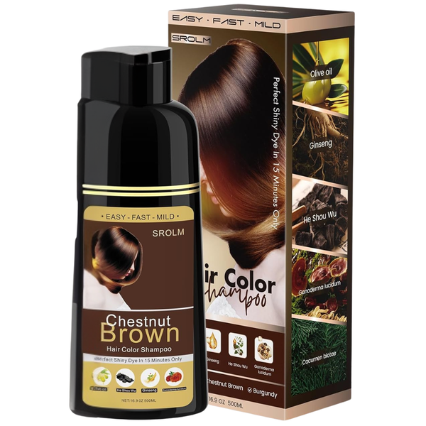SROLM All-In-1 Natural Black Hair Dye Shampoo