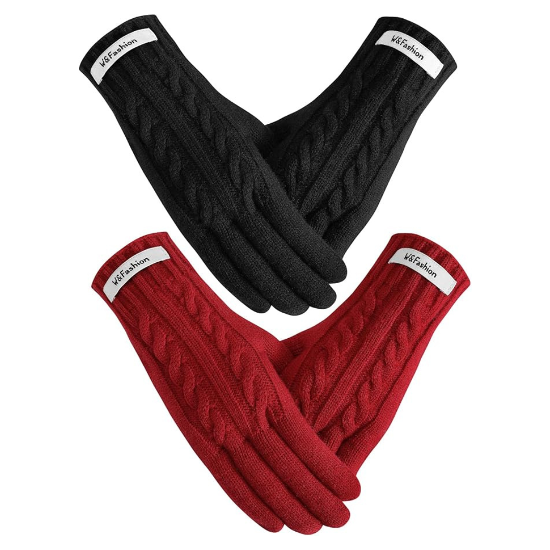 2 Pairs Warm Soft Touchscreen Winter Gloves