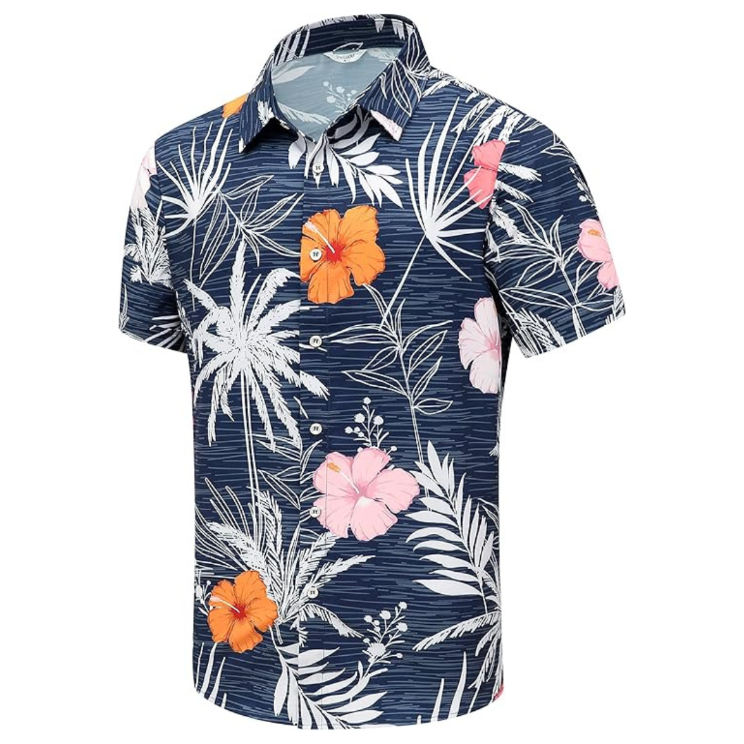 Men's Hawaiian Short Sleeve Button Down Shirt (Various Colors)