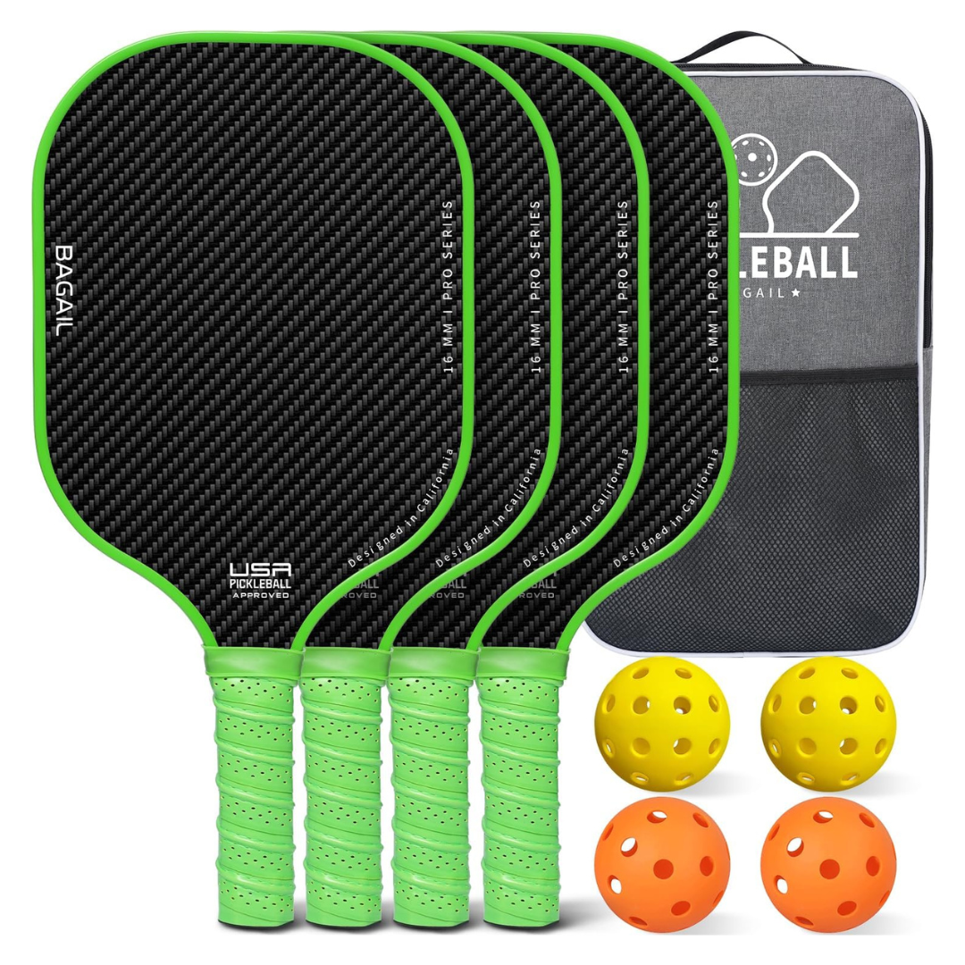4-Pack USAPA Pickleball Set With Balls And Bag