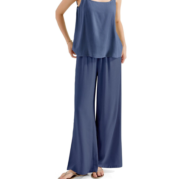 Women's 2 Piece Linen Lounge Set