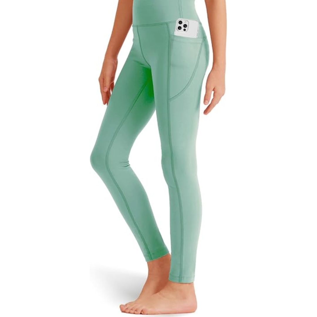 SKIDREAM Girls Athletic Yoga Leggings with Pockets