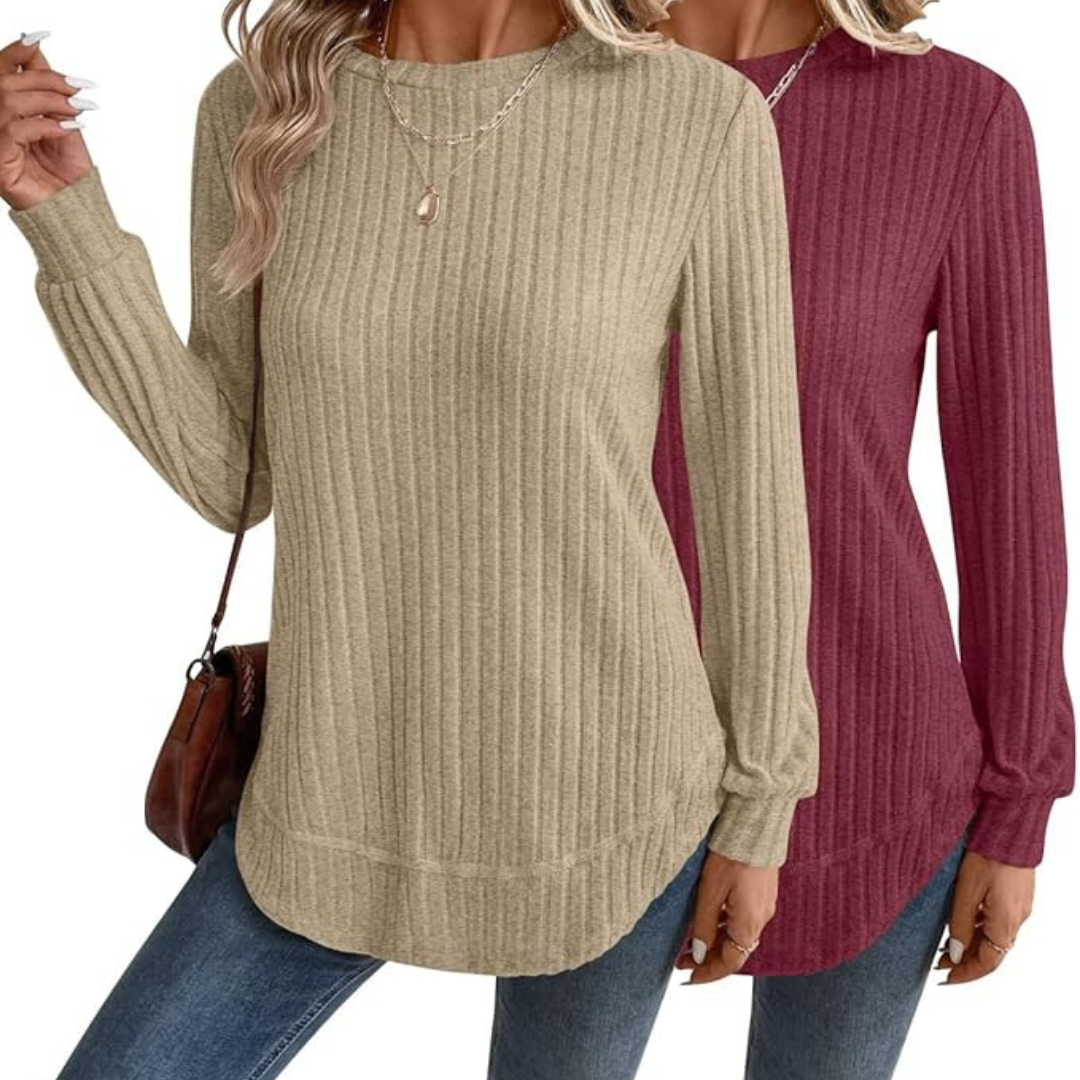 2 Pack Women's Loose Fit Pullover Fashion Shirts (Various)