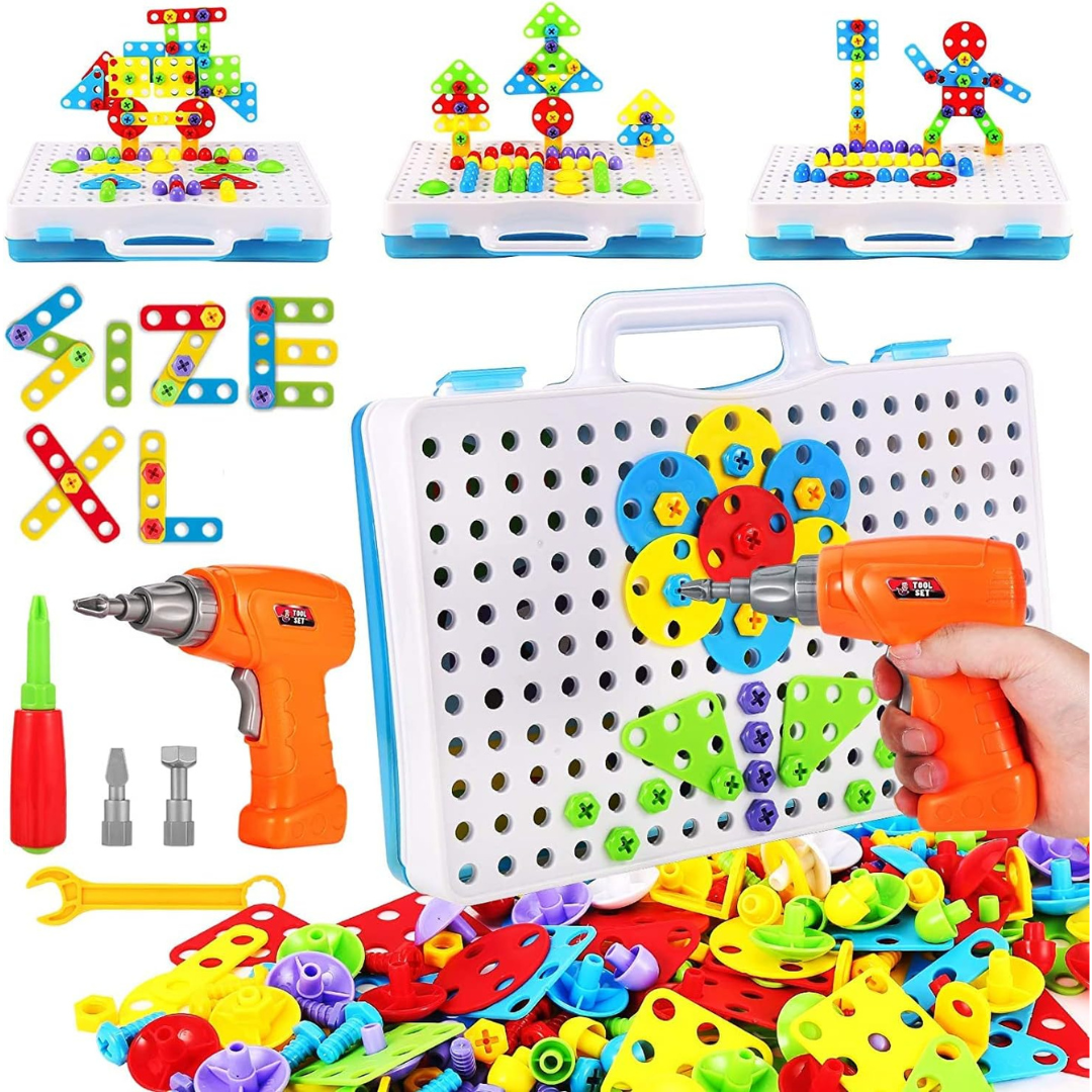 244-Piece Educational Building Toy Set with Drill