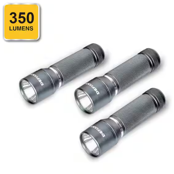 3-Pack Defiant 350 Lumen Aluminum Flashlights