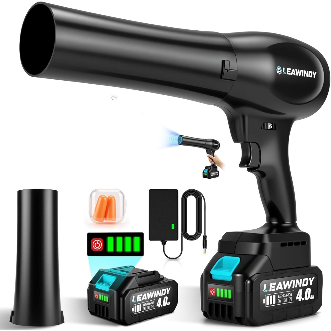 Cordless Leaf Blower with 4.0AH Battery and Charger