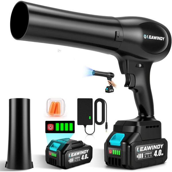 Cordless Leaf Blower with 4.0AH Battery and Charger