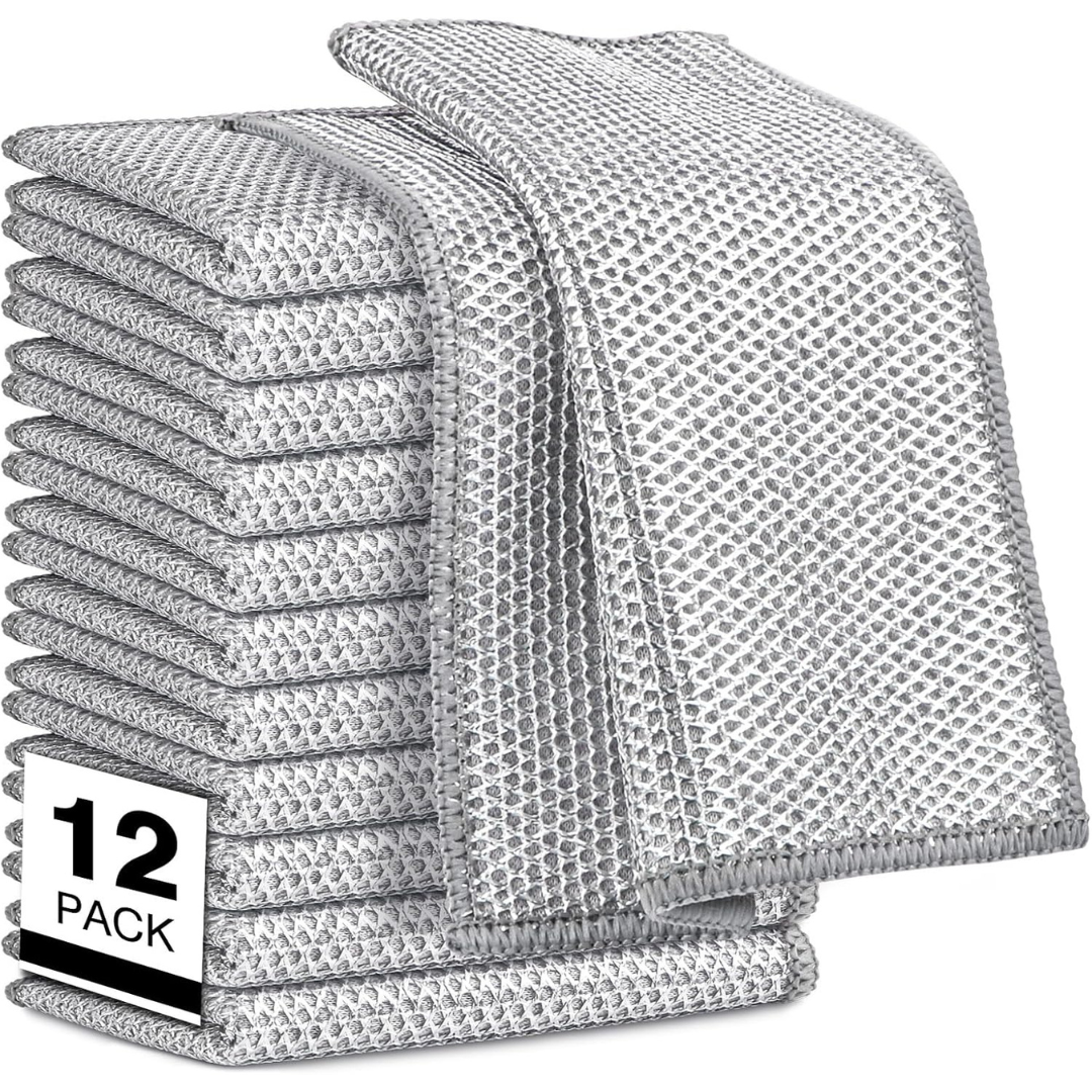12-Pack 7" x 8" Non Scratch Reusable Wire Dishcloth