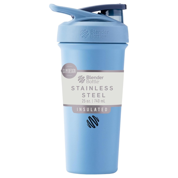 25 Ounce BlenderBottle Sport Sleek Insulated Stainless Steel Shaker Bottle