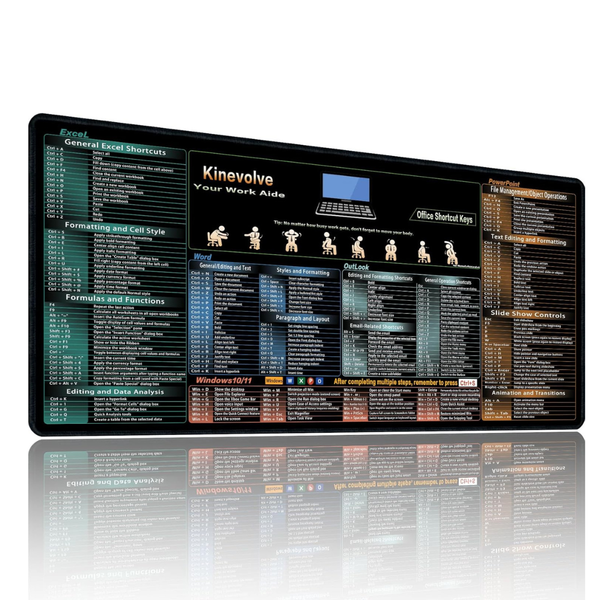 Extended XL Office Shortcut Non-Slip Desk Pad