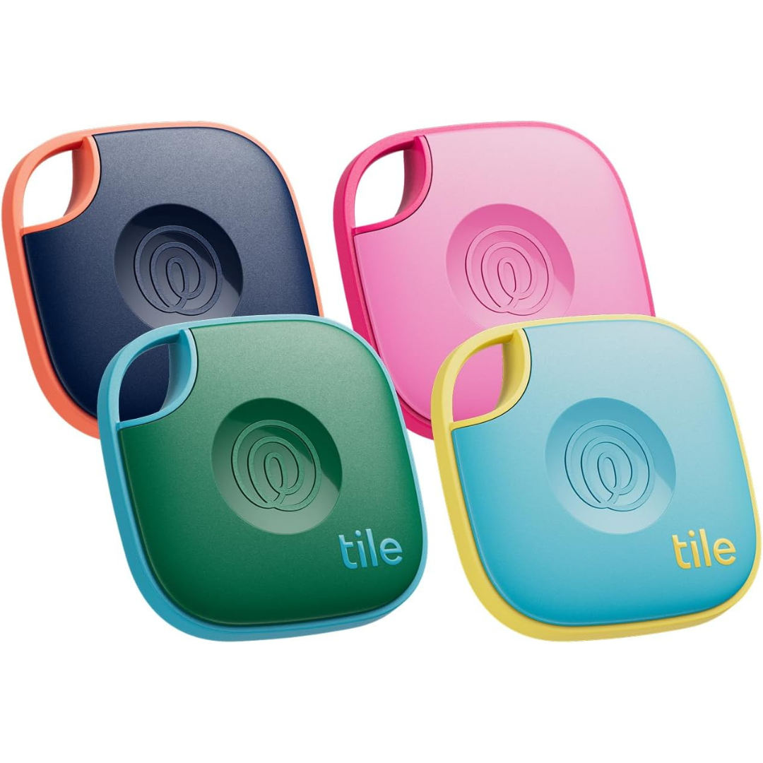 4-Pack Tile by Life360 Mate Bluetooth Tracker for Keys and Bags