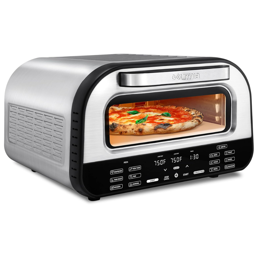 Gourmia 1800W Indoor Pizza Oven Air Fryer Toaster with Pizza Stone