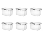 6-Count Sterilite 30 Quart HingeLID Clear Storage Box